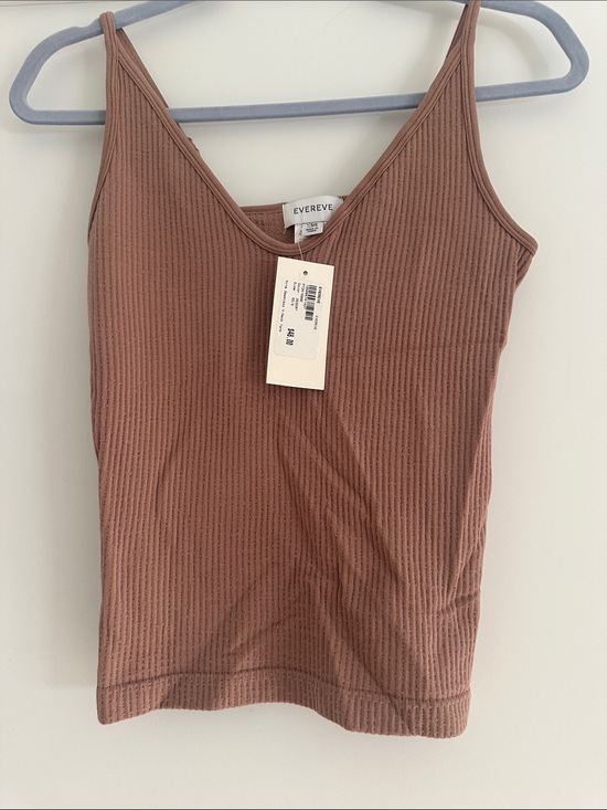 Evereve Tops - Evereve Ribbed Tank Top in Mauve Brown